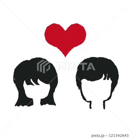 手書きの男女、恋人イラスト 手書きの男女、恋人イラスト 121542643