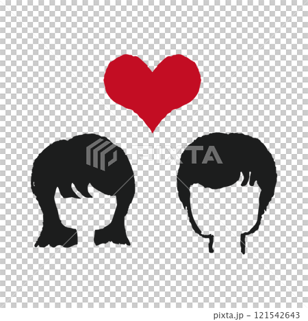 手書きの男女、恋人イラスト 手書きの男女、恋人イラスト 121542643