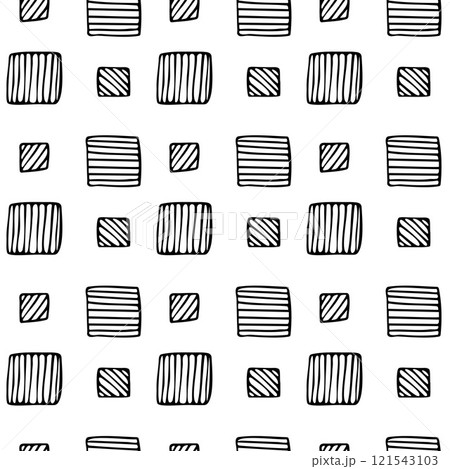 Seamless Pattern. Striped Squares, endless ornament. 121543103