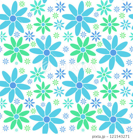Simple floral seamless pattern. Decorative abstract flower graphic endless ornament. Simple floral seamless pattern. Decorative abstract flower graphic endless ornament. 121543271