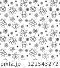 Floral Seamless Pattern. Black contour flower silhouettes, isolated on a white background. Simple geometric shapes 121543272