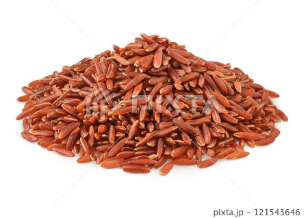 red rice heap isolated on white background red rice heap isolated on white background 121543646