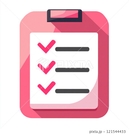 A checklist with a pink border and a pink background 121544433