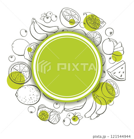 Fruit Food Round Design Template with Your Text Place 121544944