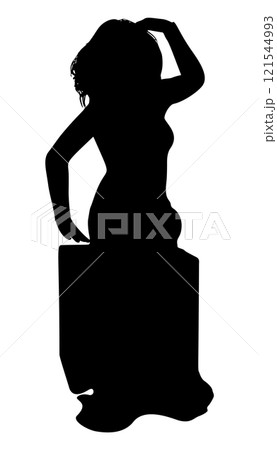 Silhouette of Woman in Long Dress 121544993