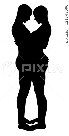 Silhouettes of Embracing Couple 121545000