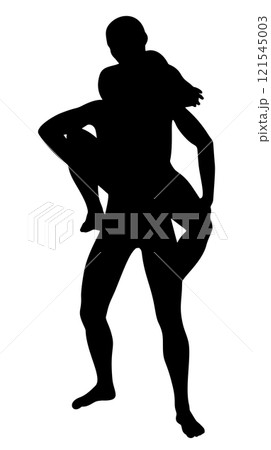 Silhouettes of Embracing Couple Silhouettes of Embracing Couple 121545003