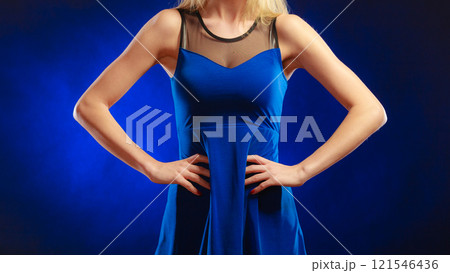 girl in blue evening dress girl in blue evening dress 121546436