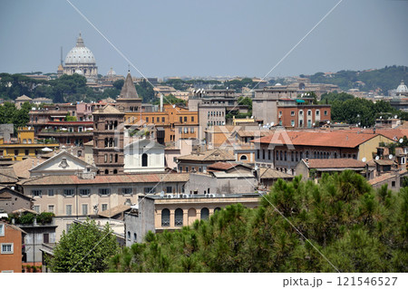 Panorama of Italian capital city Rome, Italy, sunny summer day 121546527