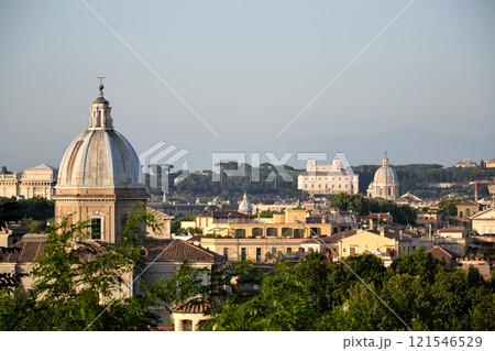 Panorama of Italian capital city Rome, Italy, sunny summer day 121546529