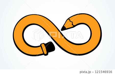 Pencil in the form of infinity. Vector drawing Pencil in the form of infinity. Vector drawing 121546916