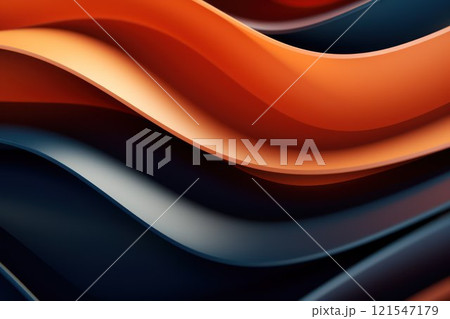 Vibrant abstract waves of orange and blue huesのイラスト素材 [121547179] - PIXTA