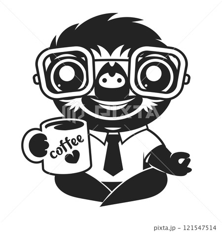 Sloth face with serious expression in design 121547514