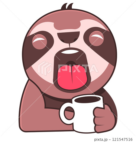 Sleepy sloth yawns Zzz and covers his mouth. Vector illustration for designs, prints and patterns. illustration Sleepy sloth yawns Zzz and covers his mouth. Vector illustration for designs, prints and patterns. illustration 121547516
