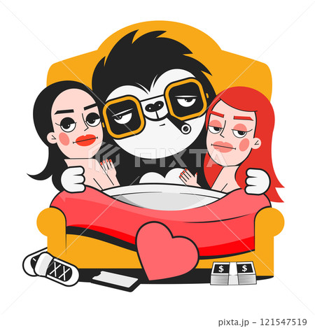 vector design of valentine s day card with young couple love 121547519