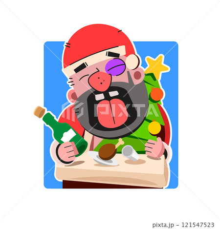 Cute Santa Claus and Candy cane For Christmas Card Cute Santa Claus and Candy cane For Christmas Card 121547523