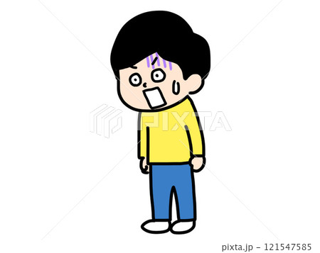 驚く男性のイラスト 121547585