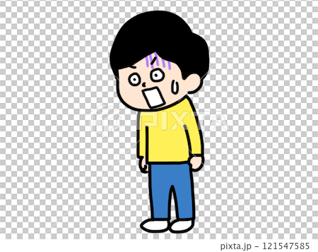 驚く男性のイラスト 121547585