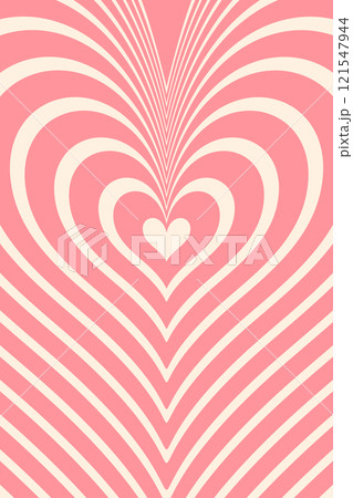 Hypnotic concentric hearts groovy background 121547944