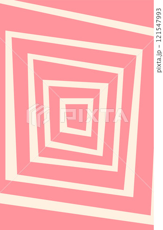 Distorted concentric square groovy pattern 121547993
