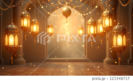 Ramadan Kareem with Mosque  121548717