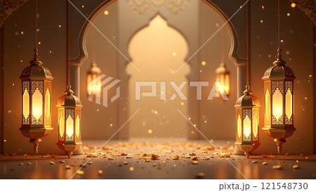 Ramadan Kareem with Mosque  121548730