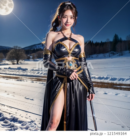 雪の中 月明かり!! 雪の中 月明かり!! 121549164