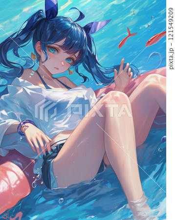 幻想的な水中のイラスト 121549209