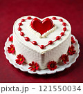 Heart-Shaped Cake with Red Decorations for Special Occasions 121550034