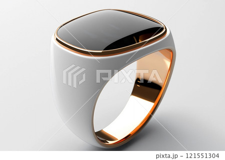 Smart wearable ring features elegant design and notifications display. Generative AI Smart wearable ring features elegant design and notifications display. Generative AI 121551304