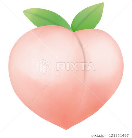 Peach with leaves 121551497