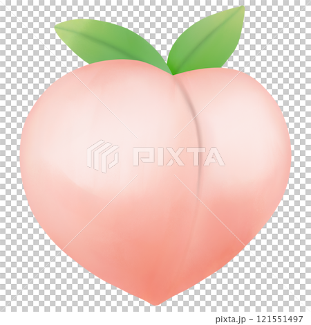 Peach with leaves 121551497