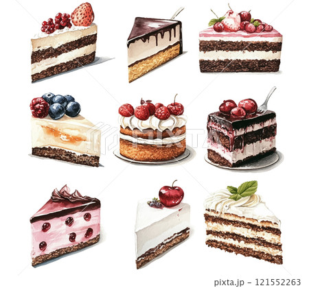 おいしそうなカフェメニューイラスト おいしそうなカフェメニューイラスト 121552263