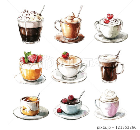 おいしそうなカフェメニューイラスト 121552266
