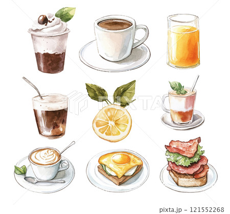 おいしそうなカフェメニューイラスト 121552268