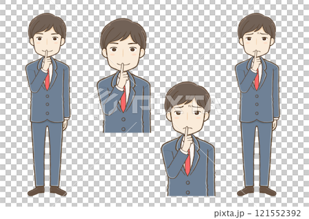 A man in a suit making a "please be quiet" pose (2 expressions) A man in a suit making a "please be quiet" pose (2 expressions) 121552392