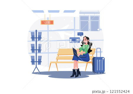 A woman buys plane tickets online to save money A woman buys plane tickets online to save money 121552424