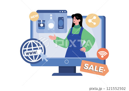 An Affiliate Marketer Promotes Products 121552502