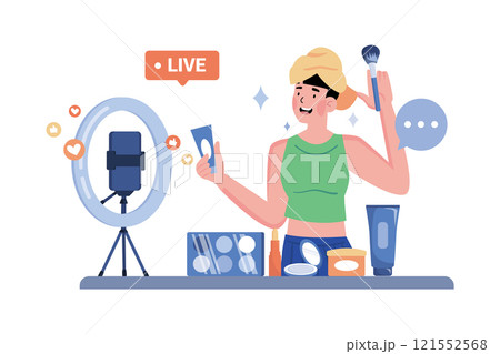 Beauty Influencer Creates Makeup Tutorials 121552568