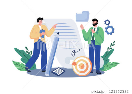 Business Owner Negotiates Contract With Supplier Business Owner Negotiates Contract With Supplier 121552582