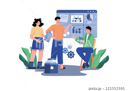 Marketing Team Launches New Advertising Campaign 121552591