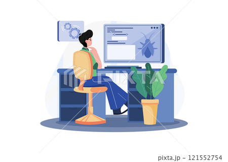 Software Testing Illustration concept. A flat illustration isolated on white background 121552754