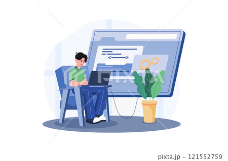Code Optimization Illustration concept. A flat illustration isolated on white background 121552759