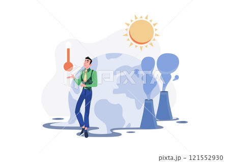 Global Warming Awareness Illustration concept on white background 121552930
