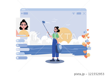 Woman With A Mobile Phone Streaming Online 121552953