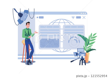 Businessman Presentation Live Streaming 121552954