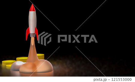 The Rocket and coins for Business or start up concept 3d rendering. The Rocket and coins for Business or start up concept 3d rendering. 121553000