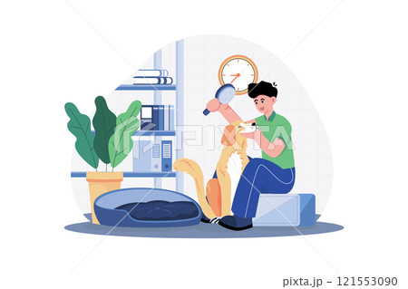 Pet Owners Spend Time With Dogs 121553090