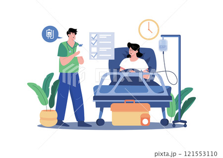 The Sick Young Person Lies With The Dropper 121553110