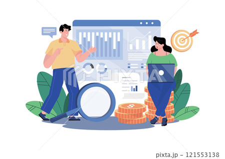 Business Income Tracking Illustration concept on white background Business Income Tracking Illustration concept on white background 121553138